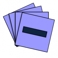 A stack of blue cards showing the - symbol.