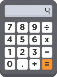 Calculator displaying the number 4.