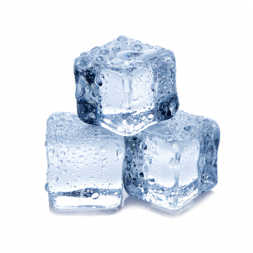 Three ice cubes.